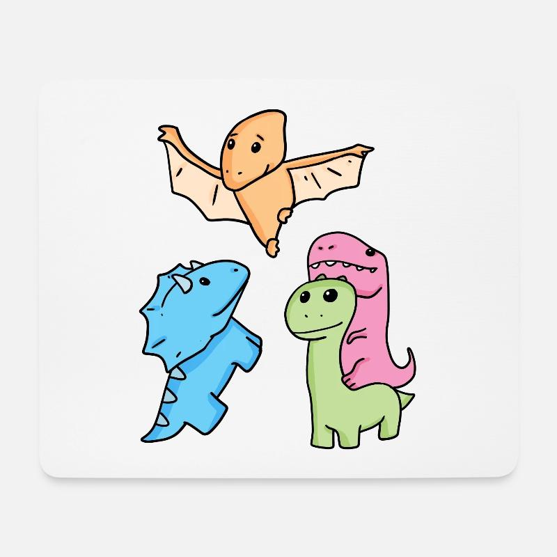Dinosaurier - Mousepad (Querformat) - Weiß