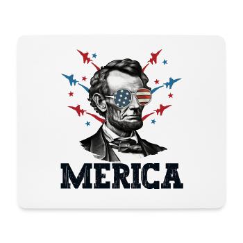 Merica Abraham Lincoln 4th of July American Flag - Mouse Pad (horizontal) - white - Front