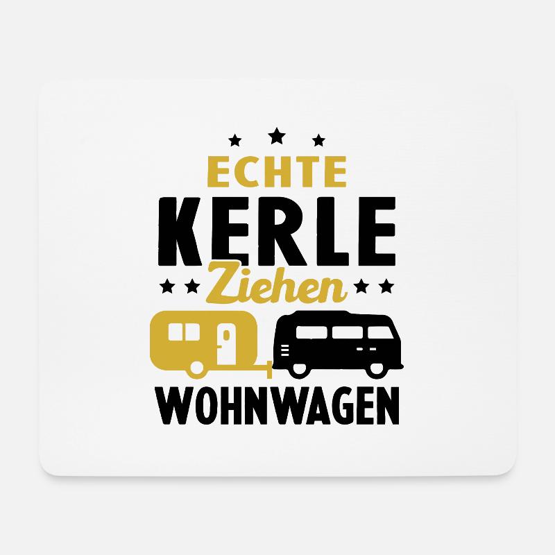 echte kerle ziehen wohnwagen - Mousepad (Querformat) - Weiß