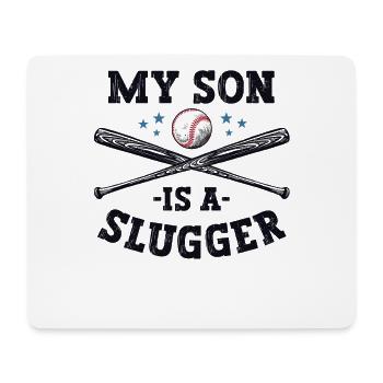 Mein Sohn ist ein Slugger Boy Eltern Vatertag - Mousepad (Querformat) - Weiß - Vorne