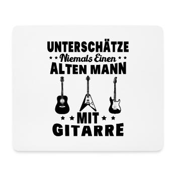 Unterschätze Alten Mann Gitarre - Mousepad (Querformat) - Weiß - Vorne
