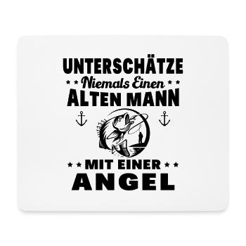 Ein Alter Mann mit Seiner Angelrute Angelgeschen - Mousepad (Querformat) - Weiß - Vorne
