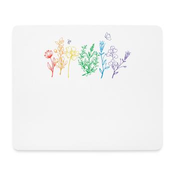 Pride Wildflowers Shirt Botanischer Regenbogen LGBT - Mousepad (Querformat) - Weiß - Vorne