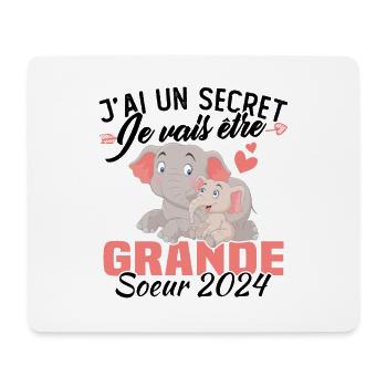 J'ai un secret Je Vais Être Grande Soeur 2024 - Tapis de souris (format paysage) - blanc - Devant