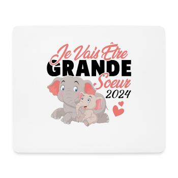 Je Vais Être Grande Sœur 2024, Annonce Grossesse - Tapis de souris (format paysage) - blanc - Devant