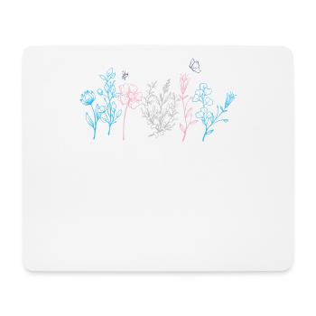 Transgender Wildflower Pride Month LGBT Subtle - Mouse Pad (horizontal) - white - Front