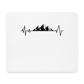 Herzschlag Berge EKG Wandern Wanderung - Mousepad (Querformat) - Weiß - Vorne