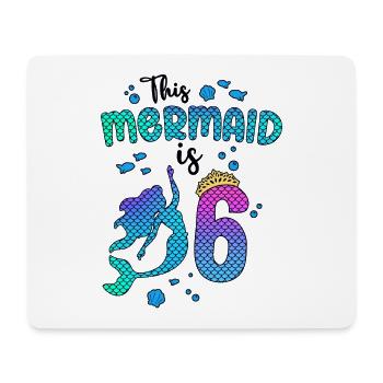 Diese Meerjungfrau ist 6 Jahre alt Meerjungfrau Mädchen 6. - Mousepad (Querformat) - Weiß - Vorne