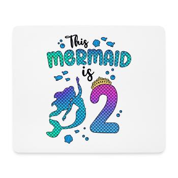 Diese Meerjungfrau ist 2 Jahre alt Meerjungfrauenmädchen 3. - Mousepad (Querformat) - Weiß - Vorne