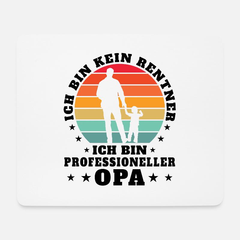 Ich Bin Kein Rentner Ich Bin Professioneller Opa - Mousepad (Querformat) - Weiß