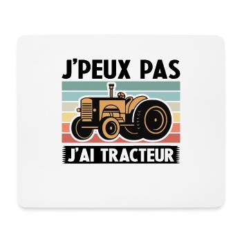 Je Peux Pas J'ai Tracteur Vintage Cadeau - Tapis de souris (format paysage) - blanc - Devant