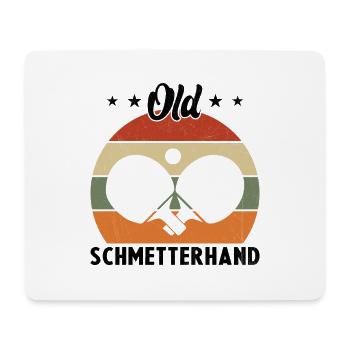 Old Schmetterhand Tischtennis Geschenkidee - Mousepad (Querformat) - Weiß - Vorne