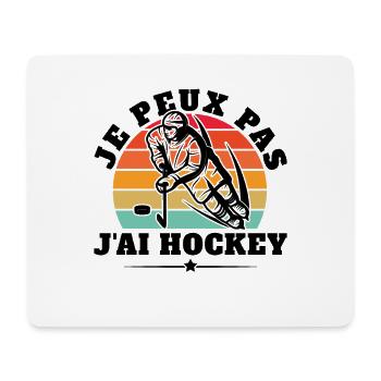 j'peux pas j'ai hockey - Tapis de souris (format paysage) - blanc - Devant