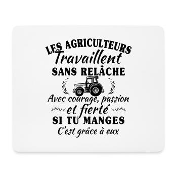 Les agriculteurs travaillent sans relâche - cadeau - Tapis de souris (format paysage) - blanc - Devant