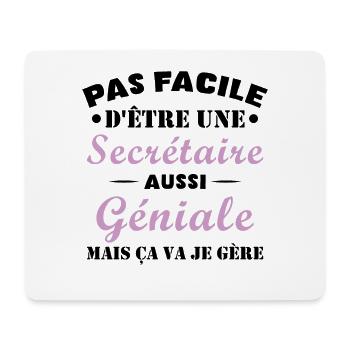 Secrétaire géniale cadeau drôle secrétaire - Tapis de souris (format paysage) - blanc - Devant