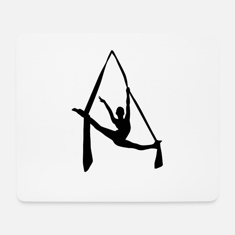 Aerial Silks Tänzerin Luft-Yoga-Akrobatik - Mousepad (Querformat) - Weiß