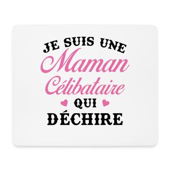 Femme Maman célibataire qui déchire - Tapis de souris (format paysage) - blanc - Devant