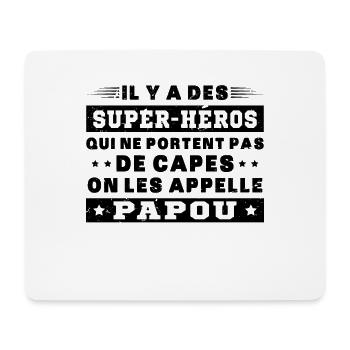 Papou super héros cadeau grand-père - Tapis de souris (format paysage) - blanc - Devant