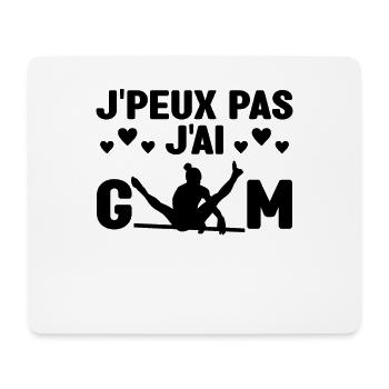 J'Peux Pas J'ai Gym Cadeau Femme gymnaste - Tapis de souris (format paysage) - blanc - Devant
