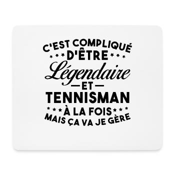 Légendaire Et Tennisman Cadeau Tennis Drôle - Tapis de souris (format paysage) - blanc - Devant