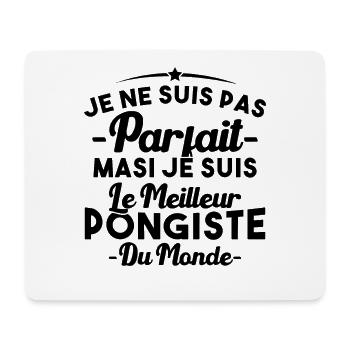 Pas parfait mais je suis le meilleur pongiste - Tapis de souris (format paysage) - blanc - Devant