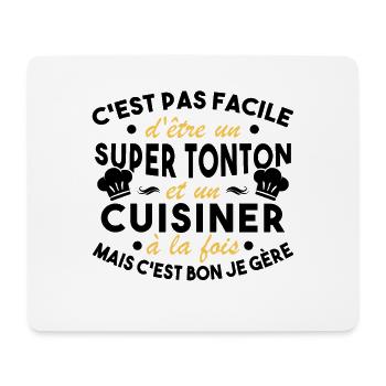 Super Tonton et un Cuisinier Cadeau Humour - Tapis de souris (format paysage) - blanc - Devant