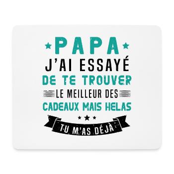 Papa J'ai Essayé De Te Trouver Le Meilleur Cadeau - Tapis de souris (format paysage) - blanc - Devant