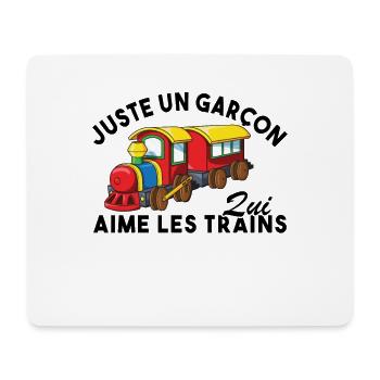 Juste un garçon qui aime les trains - Tapis de souris (format paysage) - blanc - Devant