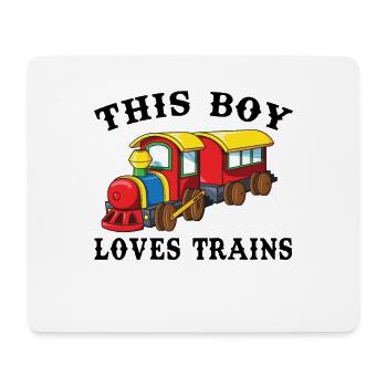 Ce garçon aime les trains - Tapis de souris (format paysage) - blanc - Devant