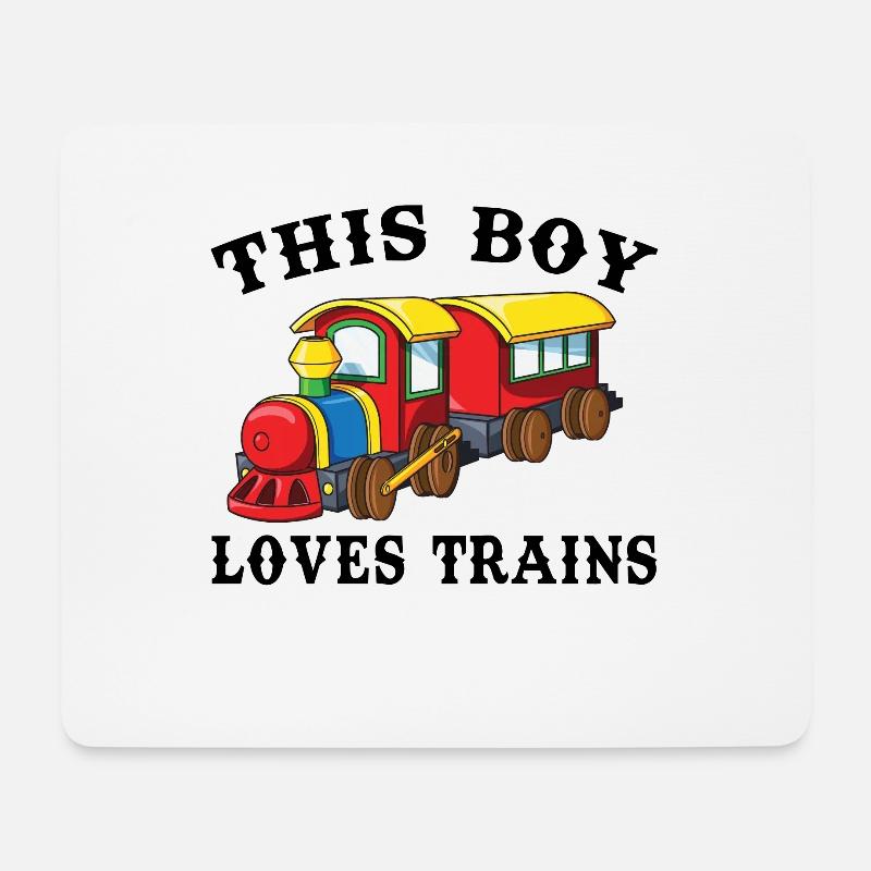 Dieser Junge liebt Züge - Mousepad (Querformat) - Weiß
