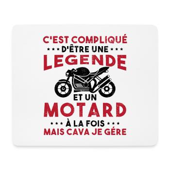 C'est compliqué d'être une Légende et un Motard - Tapis de souris (format paysage) - blanc - Devant