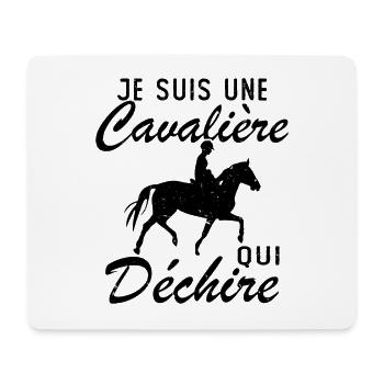 Je Suis Une Cavalière Qui Déchire Cadeau - Tapis de souris (format paysage) - blanc - Devant