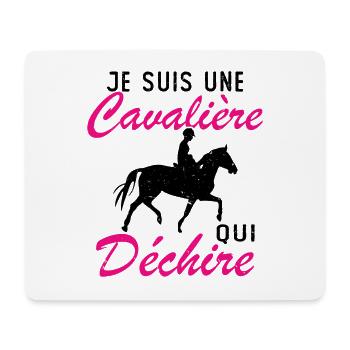 Je Suis Une Cavalière Qui Déchire Cadeau - Tapis de souris (format paysage) - blanc - Devant