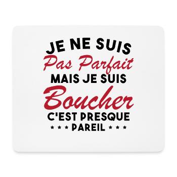 Je Ne Suis Pas Parfaite Mais Je Suis Boucher - Tapis de souris (format paysage) - blanc - Devant