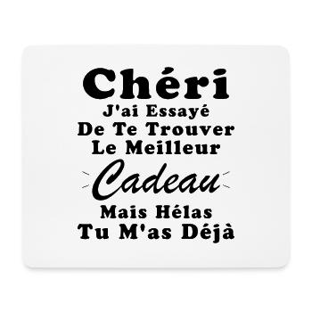 Cadeau Chéri Saint Valentin Amour Couple Humour - Tapis de souris (format paysage) - blanc - Devant