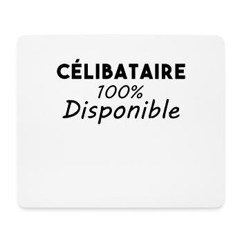 Célibataire 100% disponible Cadeau Drôle Valentin - Tapis de souris (format paysage) - blanc - Devant