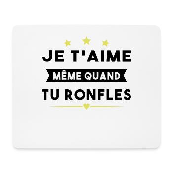 Couple Saint Valentin Je T'aime Quand Tu Ronfles - Tapis de souris (format paysage) - blanc - Devant