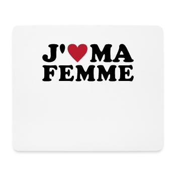 J'aime ma femme Cadeau Saint Valentin - Tapis de souris (format paysage) - blanc - Devant