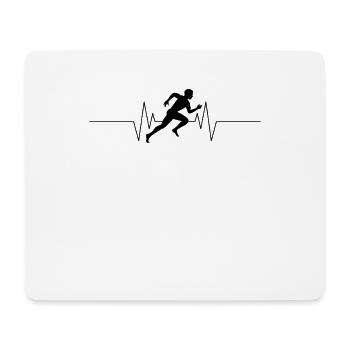 Battement de cœur du coureur - Tapis de souris (format paysage) - blanc - Devant