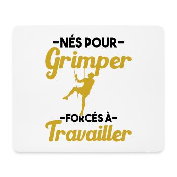Né Pour Grimper Escaladeur Humour Cadeau - Tapis de souris (format paysage) - blanc - Devant