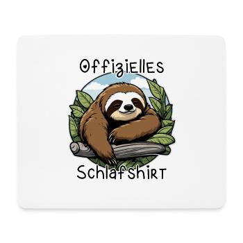 Offizielles Schlafshirt Faultier - Mousepad (Querformat) - Weiß - Vorne