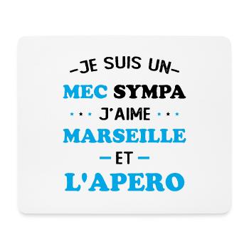 Supporter Marseille and the Humour Marseillais aperitif - Mouse Pad (horizontal) - white - Front