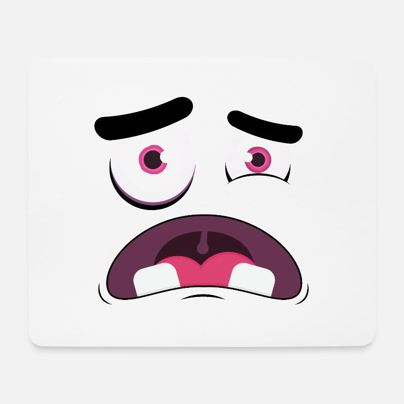 Monster-Gesicht - Mousepad (Querformat) - Weiß
