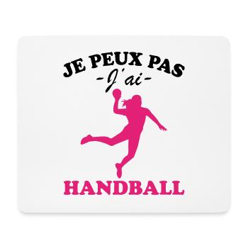 Je peux pas j'ai Handball - Tapis de souris (format paysage) - blanc - Devant