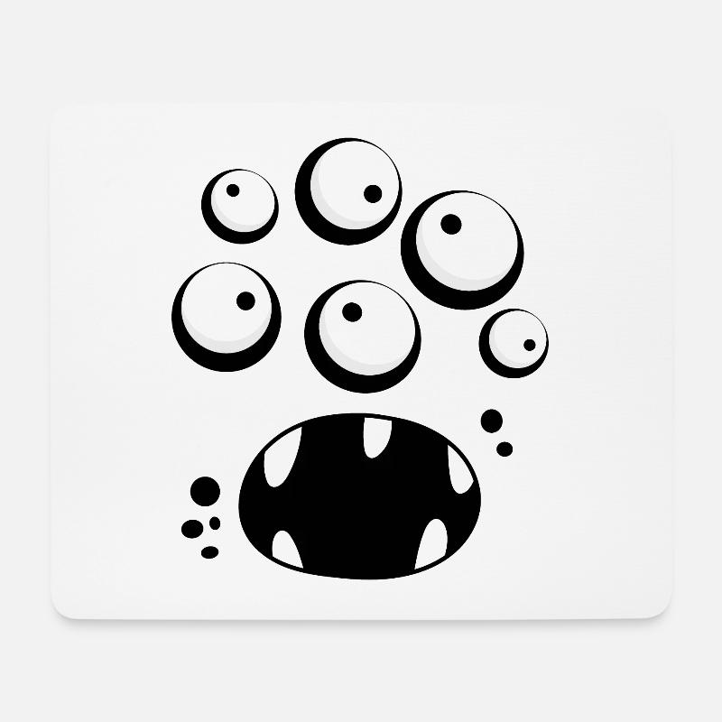 Monster-Gesicht - Mousepad (Querformat) - Weiß