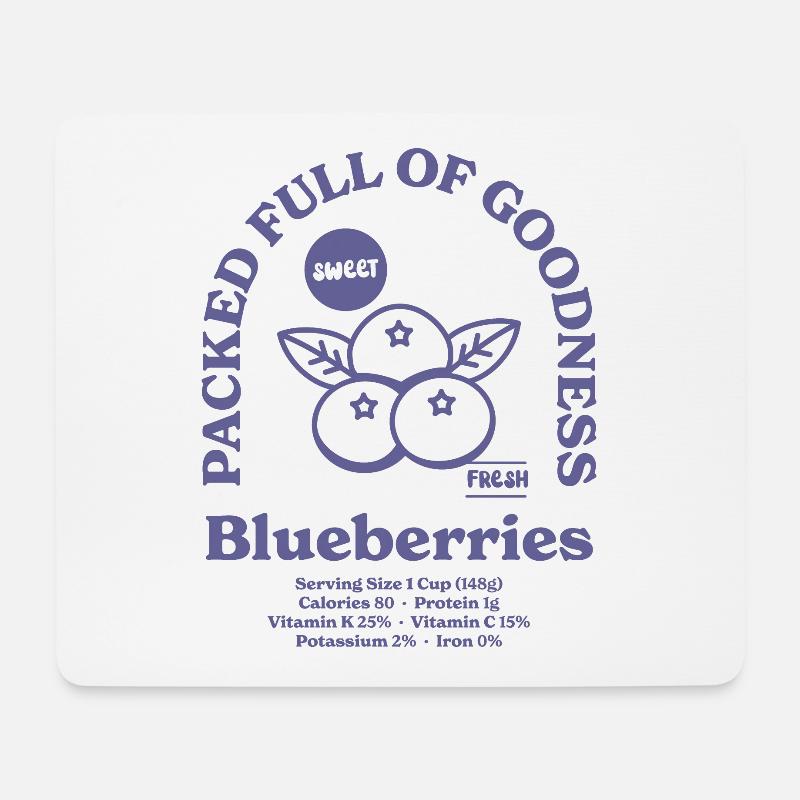 Heidelbeeren Ernährung - Mousepad (Querformat) - Weiß