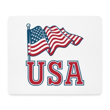 Drapeau des États-Unis - Tapis de souris (format paysage) - blanc - Devant