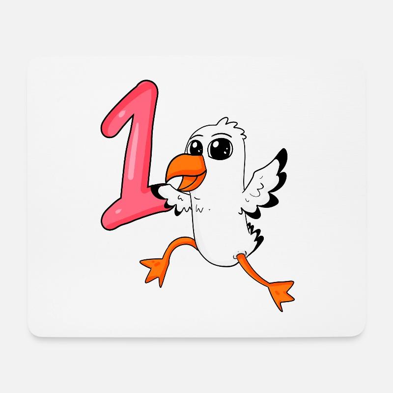 Number 1 Number One - Seagull Motif - Mouse Pad (horizontal) - white