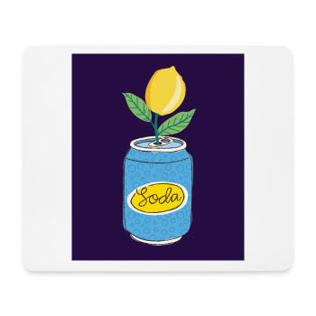 Lemon Soda Can with Fruit Branch – Quirky Art - Mouse Pad (horizontal) - white - Front