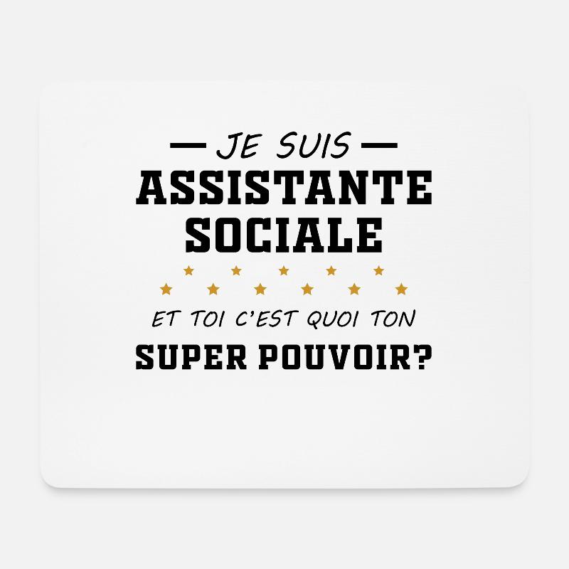 Sozialarbeiterin - Superkraft - Geschenk - Mousepad (Querformat) - Weiß